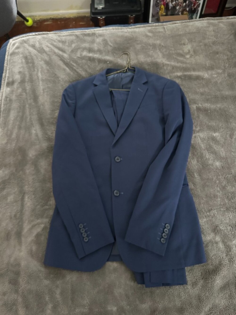 EGARA Navy Blue Slim Fit Suit